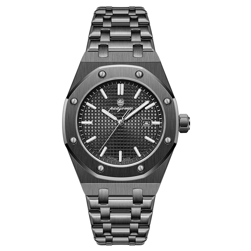 Reloj de pulsera personalizado PAAZOMU para hombre, reloj de cuarzo de acero inoxidable, resistente al agua, luminoso, con fecha, para hombre