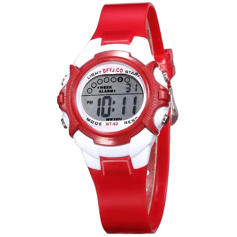 Reloj digital para niños, 7 colores LED, resistente al agua, correa de silicona deportiva, regalo para estudiantes de 3 a 10 años, niños y niñas