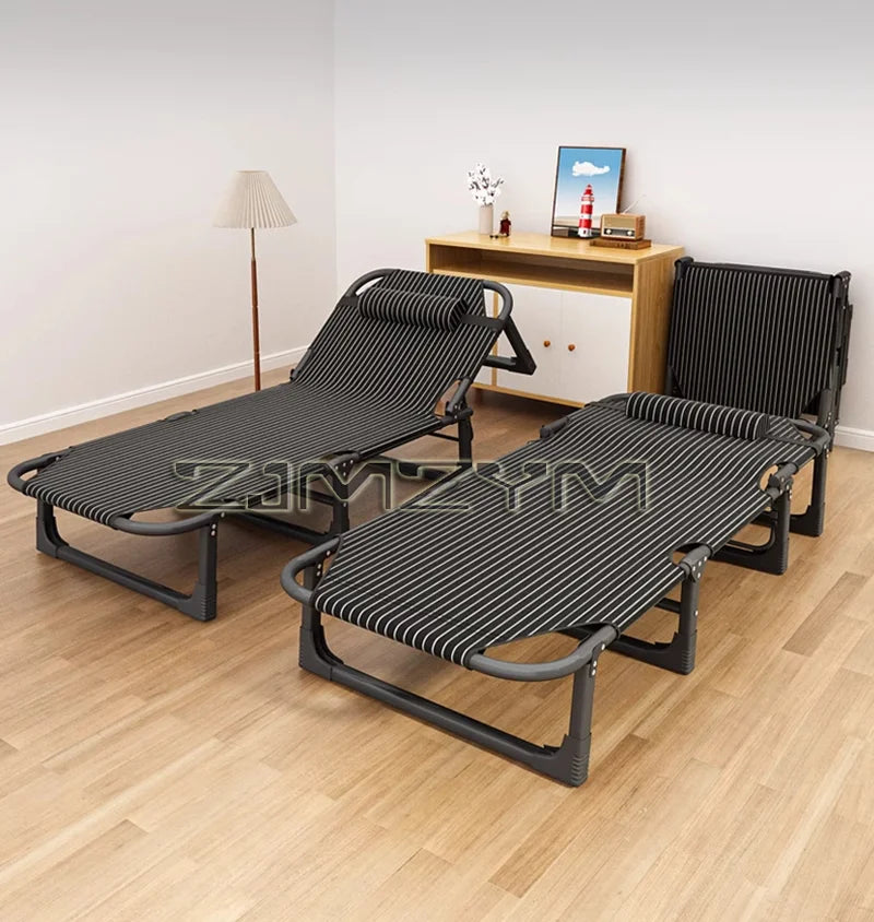 Portable Folding Recliner Single Bed with Metal Frame and Oxford Fabric