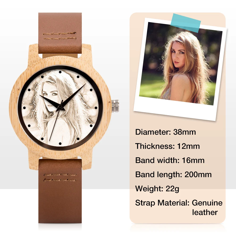Engraved Watch Boyfriend Birthday Groomsmen Gift BOBOBIRD Wooden Quartz Wristwatch Men Fathers Day Anniversary Photo Custom Gift