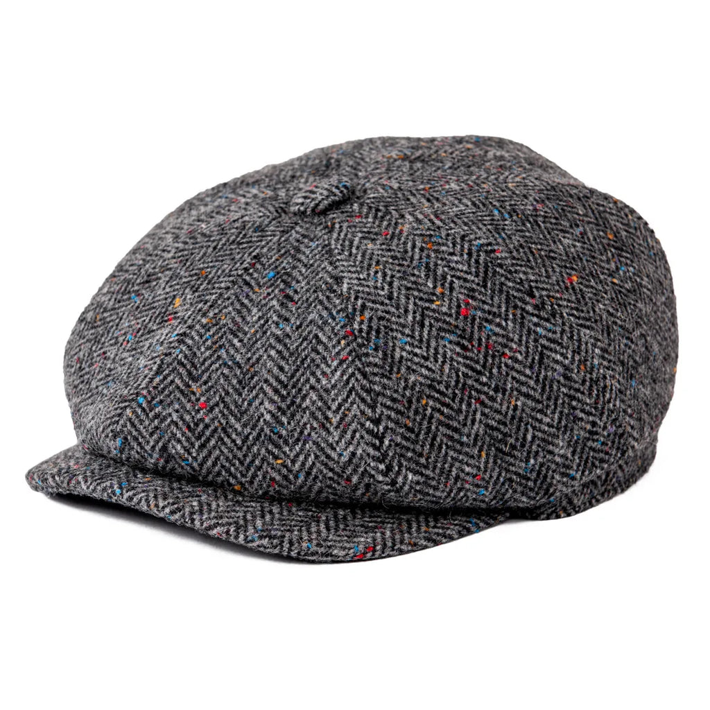 BOTVELA Wool Tweed Newsboy Cap Herringbone Men Women Gatsby Retro Hat 8 Panel Driver Flat Cap Black Brown Green Navy Blue Coffee