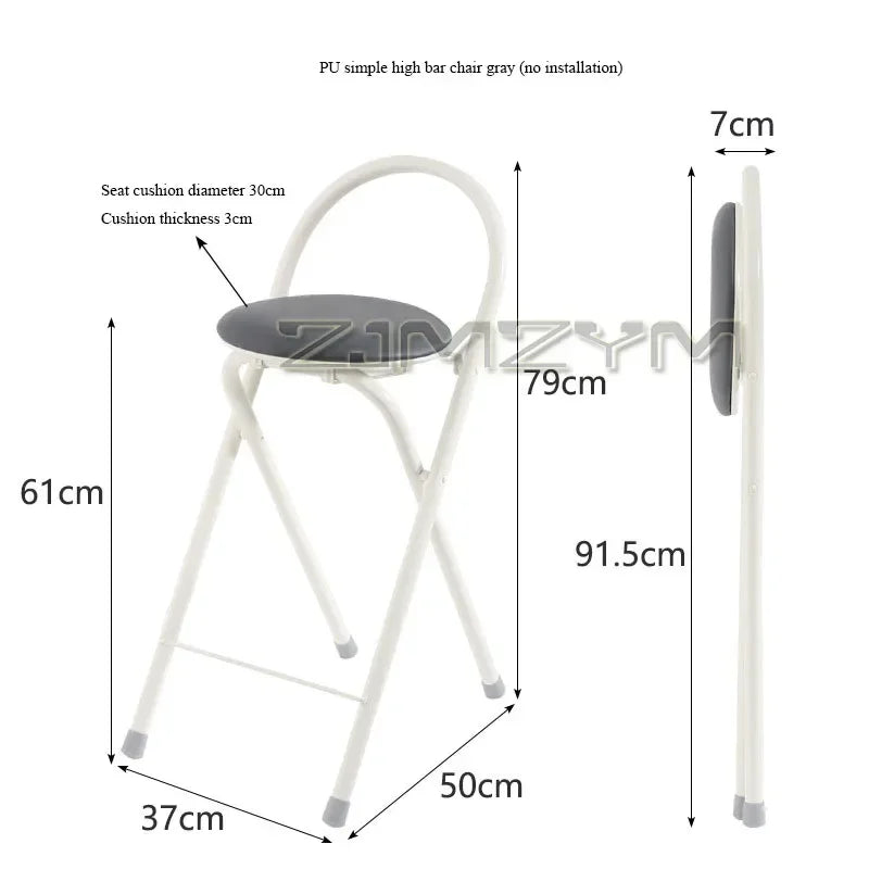 Taburete alto de bar, plegable, moderno, silla de mostrador para cafetería, taburete con respaldo arqueado para cocina, jardín interior, cafetería o restaurante
