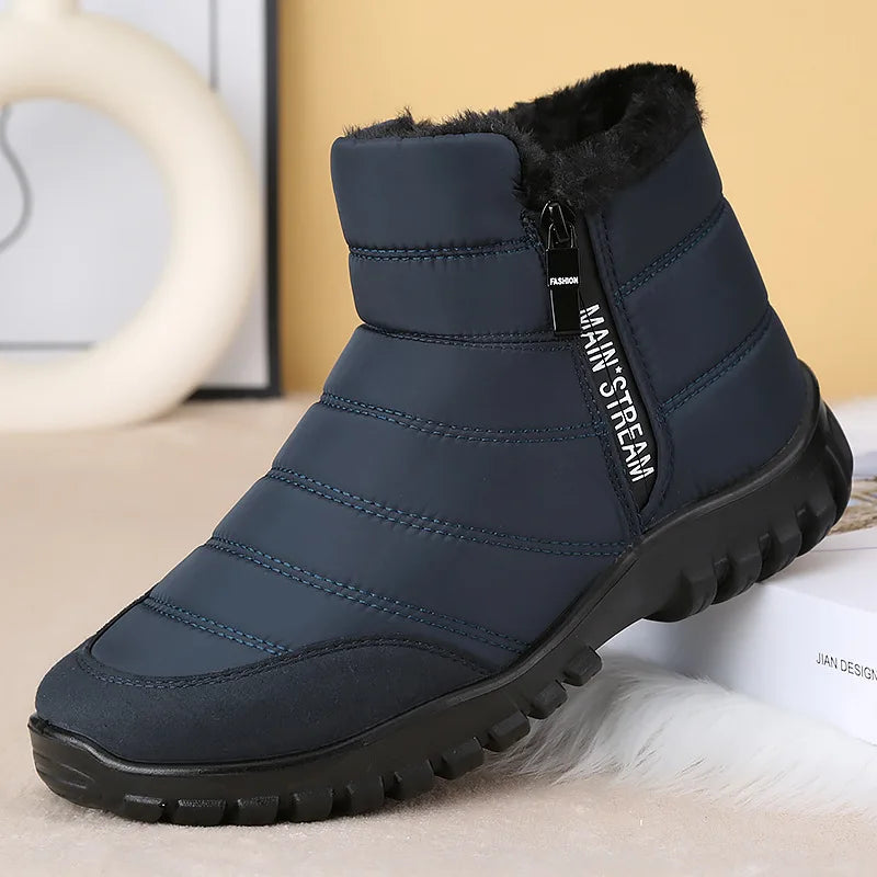 Vinterkängor för män, vattentäta, halkfria, varma, fodrade, stora storlekar, unisex-modell