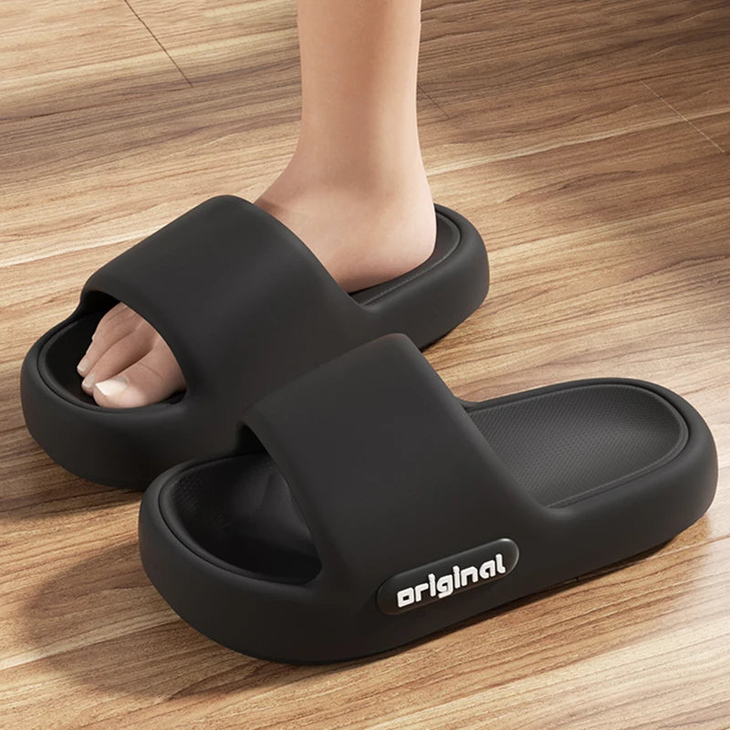 Thick Bottom Cloud Slippers Women Fashion Letter Print Platform Sandals Woman