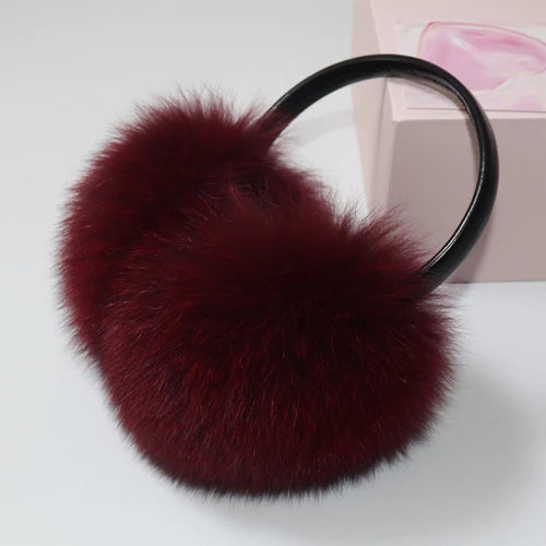 Real Fox Raccoon Fur Hang Ear Cover Warm Winter Earmuffs Headwear Ear Muffs Earmuffs Cold Ear Warmer Ear Protection Headband