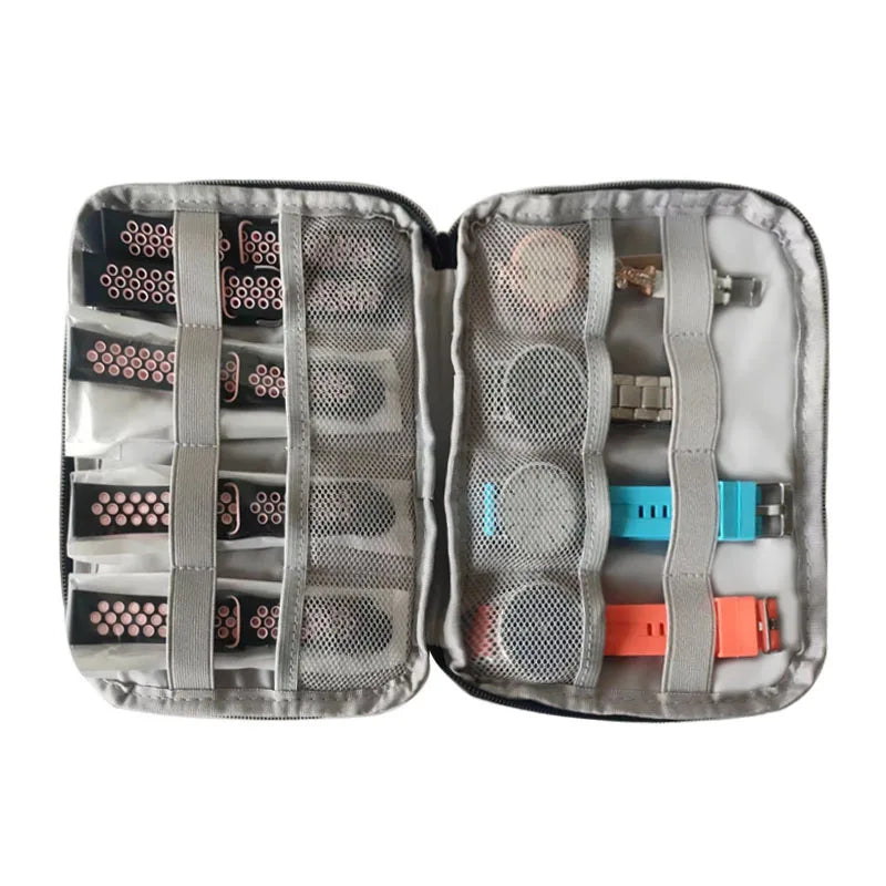 Caja organizadora portátil impermeable para guardar relojes y correas, estuche de almacenamiento para hombres y mujeres, compatible con Apple Watch y otros relojes.