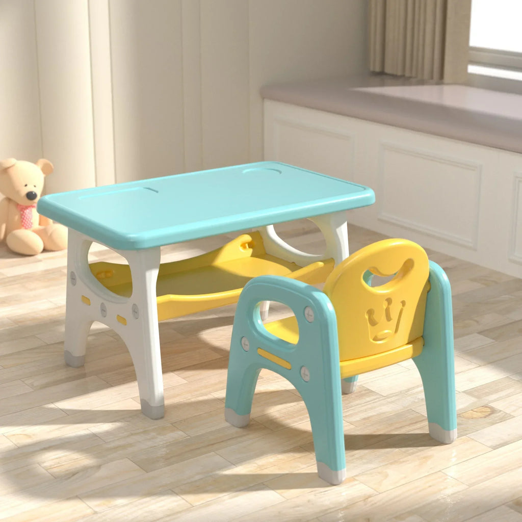 Learning Table and Chair Set for Kids Small Kindergarten Desk Baby Writing Table Plastic Play and Study Desk