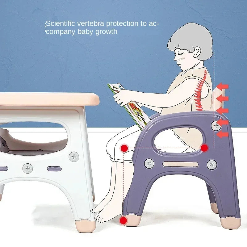 Conjunto de mesa y silla de aprendizaje para niños, escritorio pequeño de jardín de infancia, mesa de escritura para bebés, escritorio de plástico para jugar y estudiar
