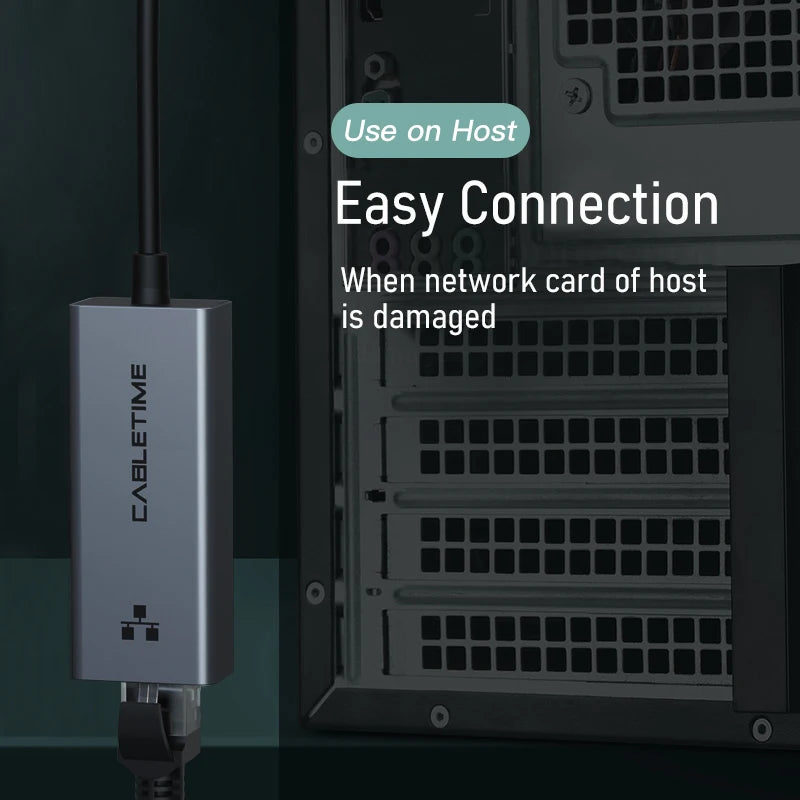 CABLETIME USB 3.0 Ethernet Adapter RJ45 Network Card 1000Mbps