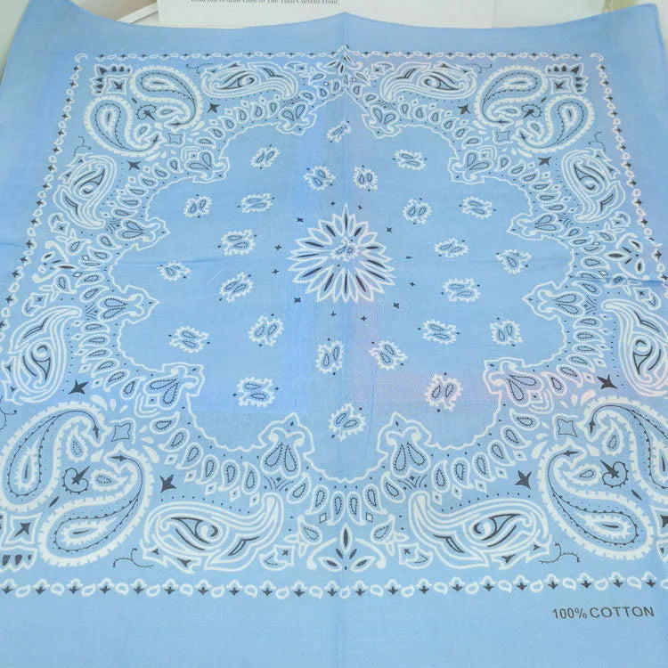 New Fashion Hip Hop 100% Cotton Bandana Square Scarf 55cm*55cm Black Red Paisley Headband Printed for Women/Men/Boys/Girls
