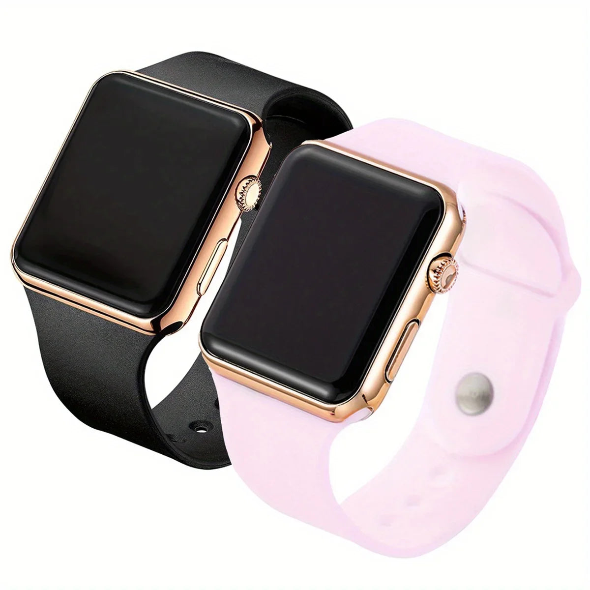 2pcs Couples Watch LED Display Electronic Watch Sports Silicone Digital Wrist Watch for Women Men Valentines Gift for Her Him