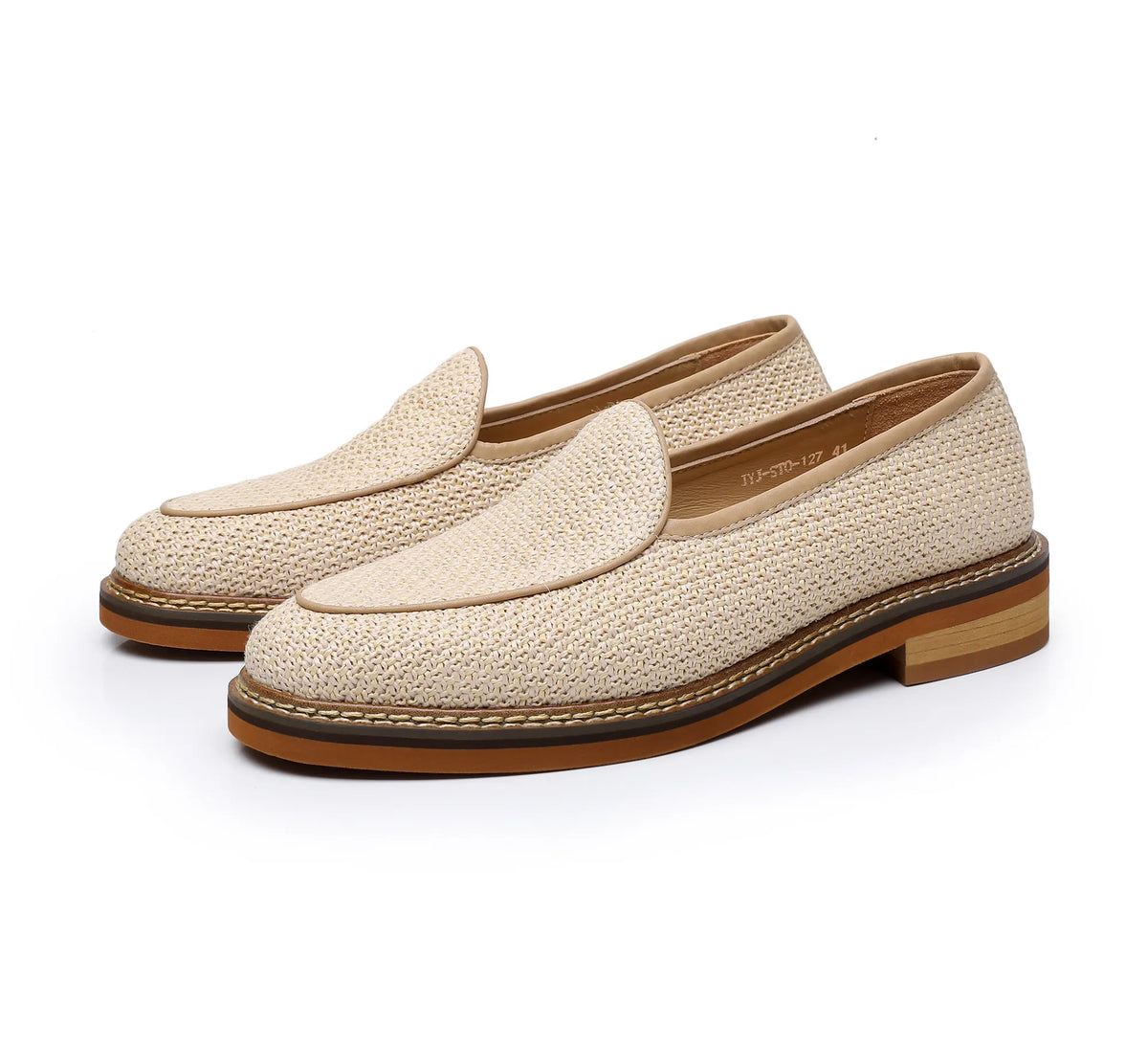 Mocasines de verano para hombre en piel genuina con ante y cuerda de cáñamo