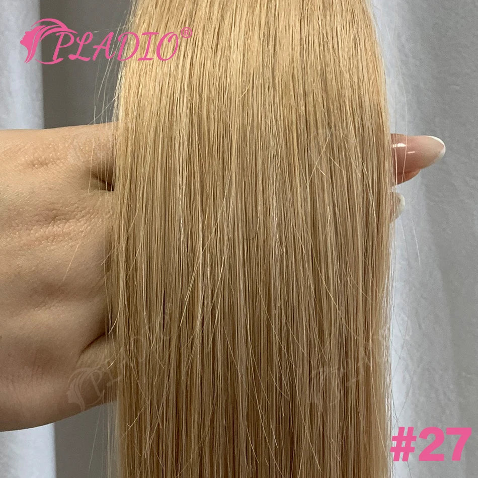 PLADIO Straight I Tip Hair Extensions Human Natural Hair Extensions Keratin Capsule Original Human Hair 12-26 Inch 50pcs 100pcs