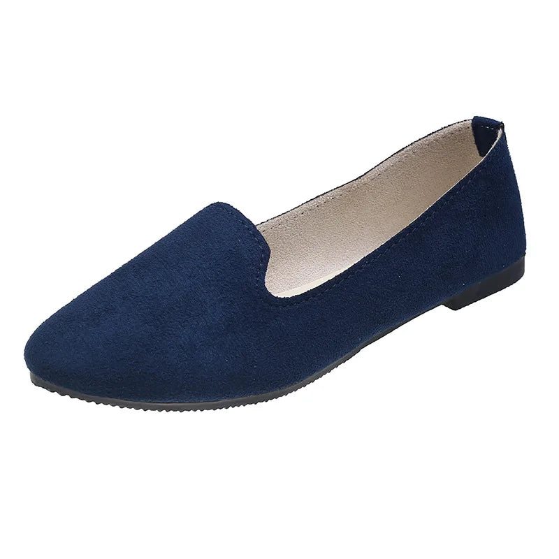 2025 Spring and Autumn Casual Women's Shoes Women's Flat Shoes Women in Candy-Colored Suede Work Shoes WSH2216