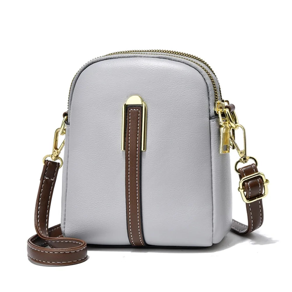 Retro Mini Women's PU Leather Crossbody Shoulder Bag with Zipper