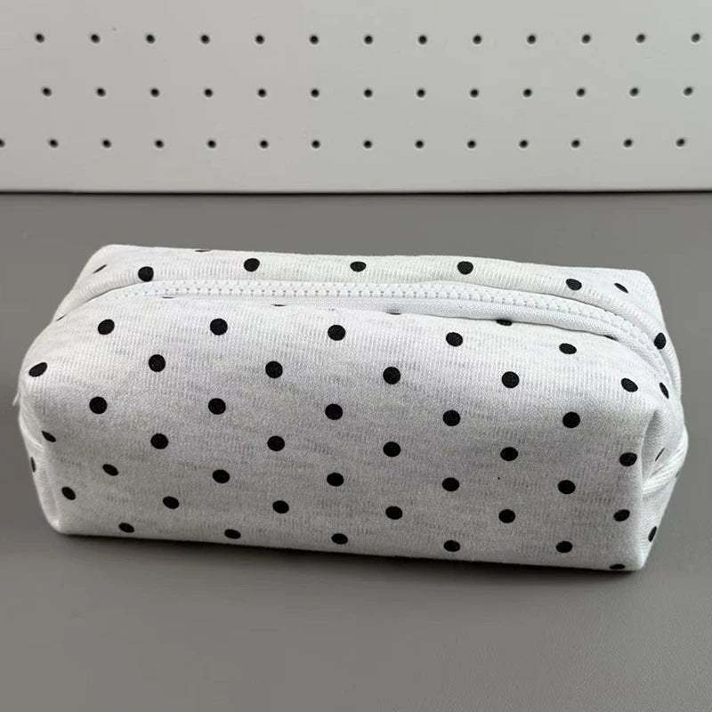 Polka Dot Design Pencil Case Large-capacity Soft Touch Pen Bag Stationery Pouch Stationery Organizer Back To School
