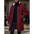 Men's Fleece-Lined Zipper Hooded Windbreaker Jacket Warm Winter Coat