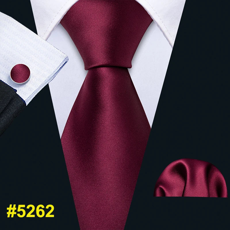 Nuevo conjunto de corbata y pañuelo de seda a cuadros rojos para hombre, corbatas de diseñador de moda Barry.Wang de 8.5 cm para fiesta, dropshipping FA-5151
