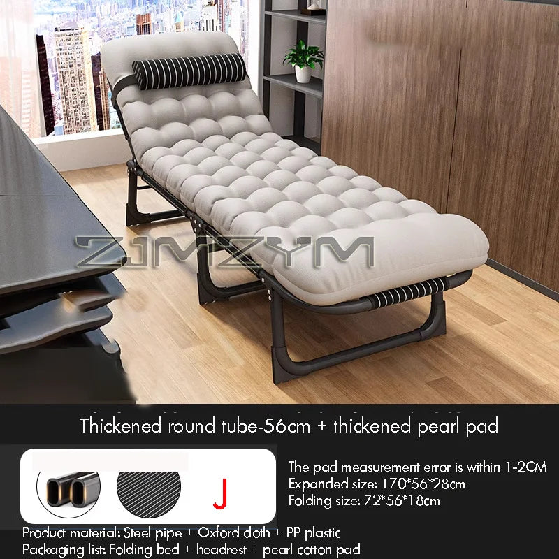 Portable Folding Recliner Single Bed with Metal Frame and Oxford Fabric