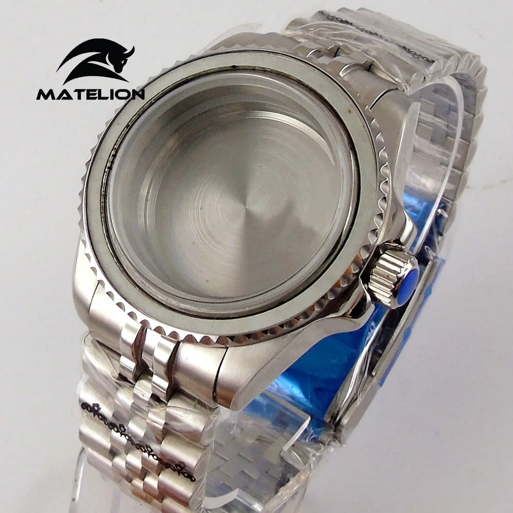 Koperta do zegarka Matelion 200M do nurkowania 40mm, pasuje do mechanizmów NH35 NH36 NH34 GMT ETA 2824 PT5000, bransoleta typu Jubilee, szkło szafirowe, zapięcie przesuwne