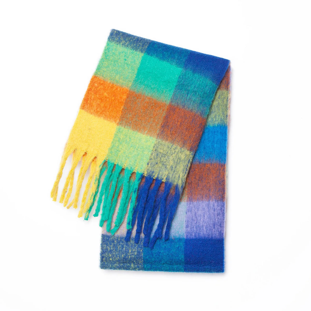 2026 Winter Thick Warm Scarf Women Cashmere Shawl and Wraps Pashmina Neckerchief Bufanda Female Rainbow Hairy Tessel Echarpe New
