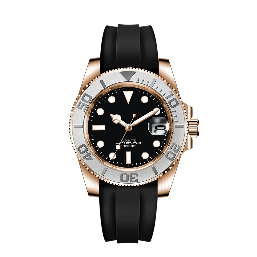 Corgeut 40mm Corgeut Men's Two Tone Gold Mechanical Automatic Wristwatch NH35 Movement 100M Waterproof Sapphire Glass - Reloj