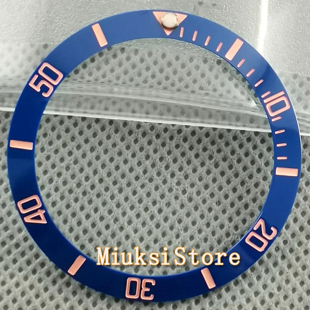 Inserto de bisel de cerámica negro, azul, blanco y verde de 38 mm para reloj automático para hombre Submariner de 40 mm