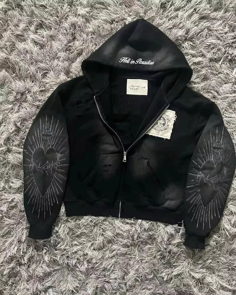 Koreańska moda, prosty szary dwustronny damski rozpinany hoodie oversize Y2K, nowość, Harajuku, gotyk, casual, bluza dla par typu joker