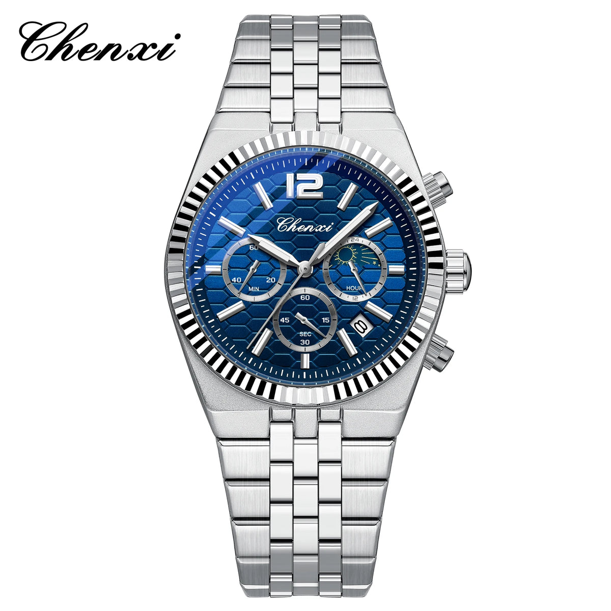 CHENXI Men Quartz Business Watch with Stainless Steel Strap