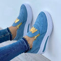 Women's Flat Platform Canvas Slip-On Shoes with Zipper