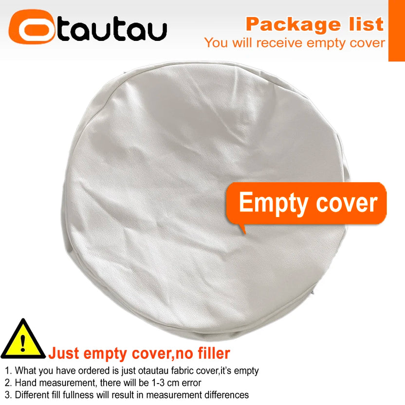 OTAUTAU Funda de puf redonda de piel sintética suave, accesorios de fotografía para recién nacidos, accesorios para otomana, silla portátil DD018