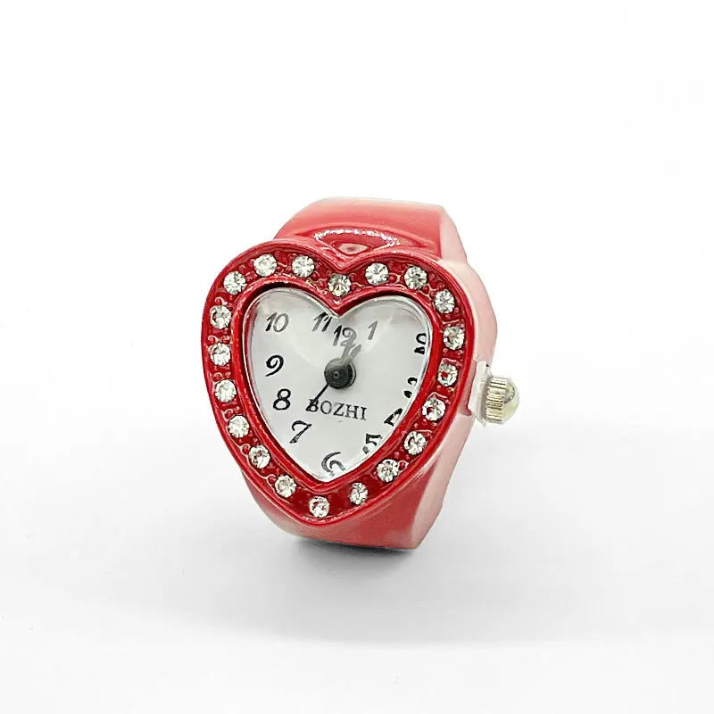 Reloj de dedo para mujer con estilo, diseño pequeño y delicado, con diamantes brillantes y moda elegante