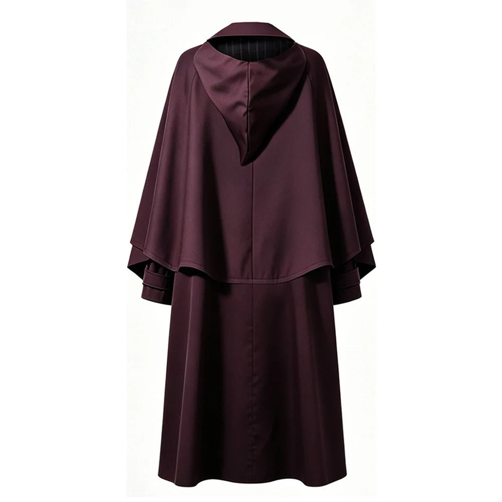Hermione Granger Wizard Uniform Set with Purple Coat and Plaid Dress
