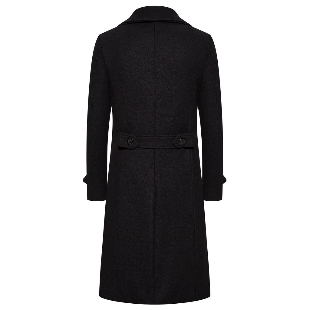 Spring Long Woolen Coats Men Fashion Double Breasted Trench Coats Autumn Turn Down Collar Slim Fit Windbreaker Male Outwear