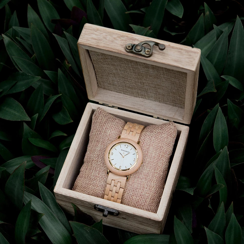 BOBO BIRD Women Wooden Watch Fashion Luxury Japanese Quartz Movement Wristwatches Anniversary Gift Box Personalized