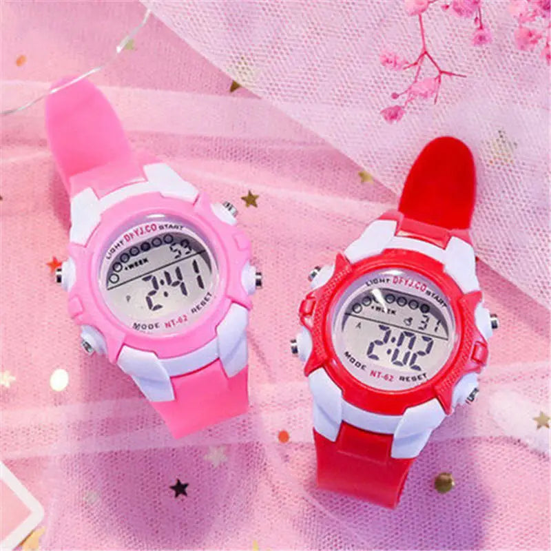 Reloj digital para niños, 7 colores LED, resistente al agua, correa de silicona deportiva, regalo para estudiantes de 3 a 10 años, niños y niñas