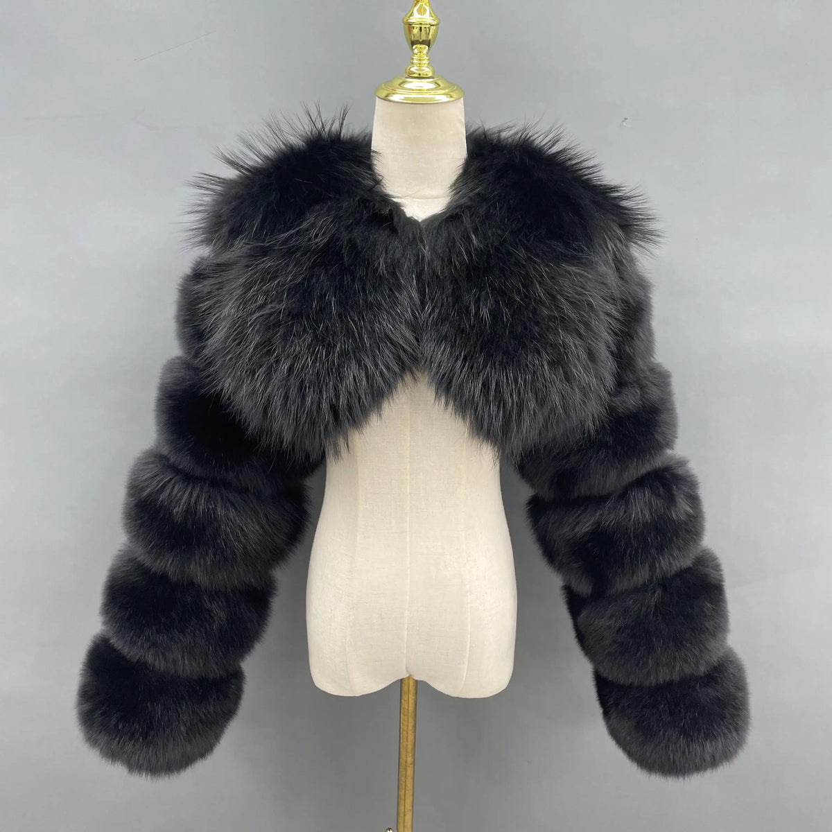 MISSJANEFUR 2022 New Fur Coat Women Cropped Luxury Real Silver Fox Fur Jacket Fashion Warm Custom Natural Raccoon Fur Winter