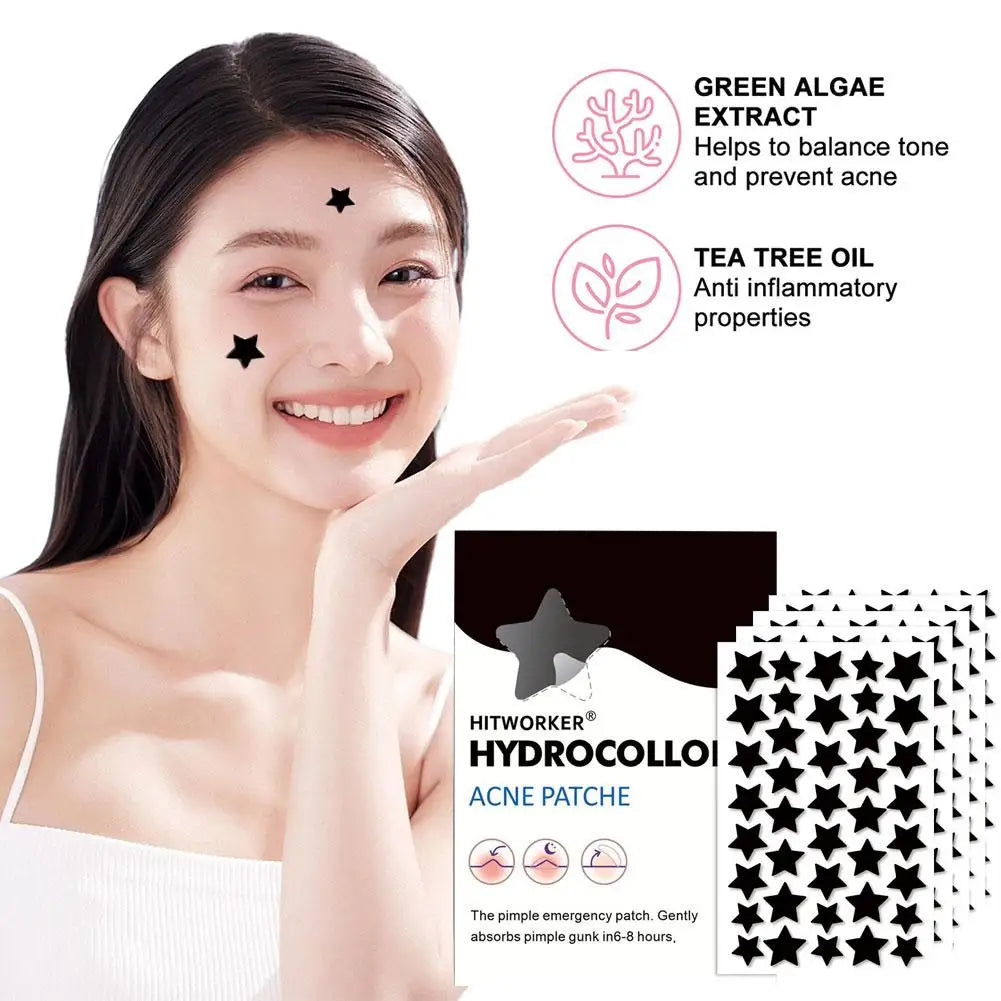 200/400pcs Black Star Acne Patch Fashion Ultrathin Breathable Acne Covering Hydrocolloid Patch Beauty  Face Acne Patch