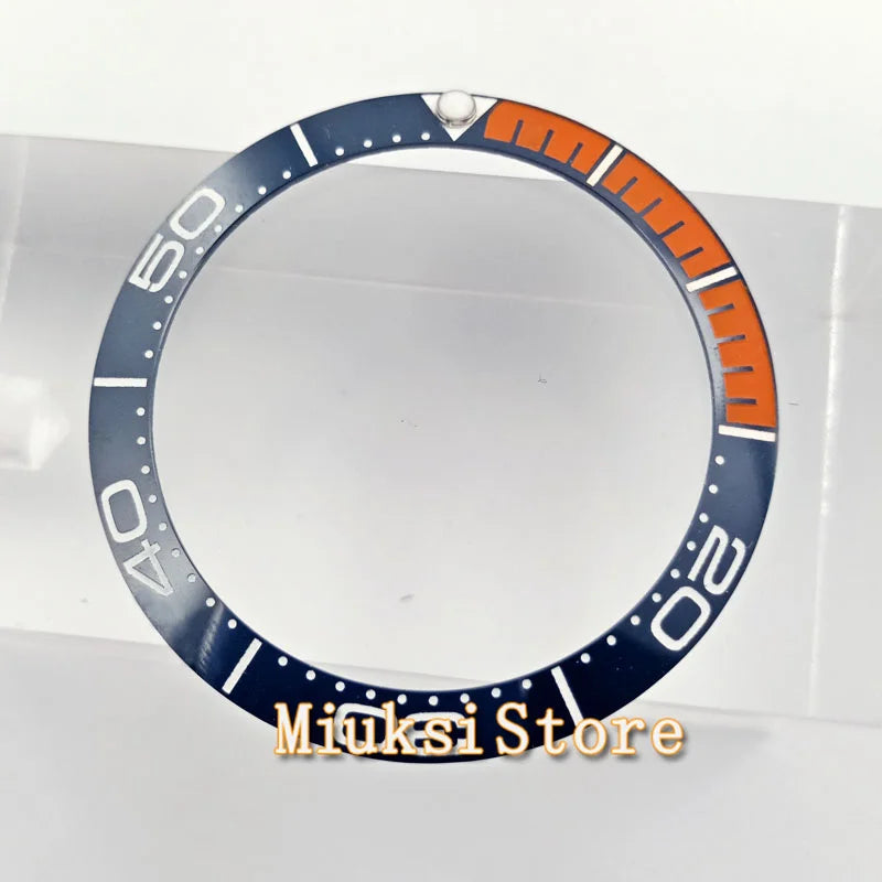 Inserto de bisel de cerámica negro, azul, blanco y verde de 38 mm para reloj automático para hombre Submariner de 40 mm