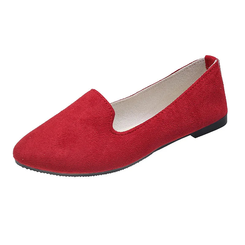 2025 Spring and Autumn Casual Women's Shoes Women's Flat Shoes Women in Candy-Colored Suede Work Shoes WSH2216