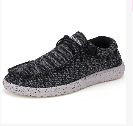 Men's Breathable Boat Shoes 2026 One Foot Shoes Loafers Casual Armor Shoe Lightweight Canvas Lace Up Loafers Zapatos Para Hombre
