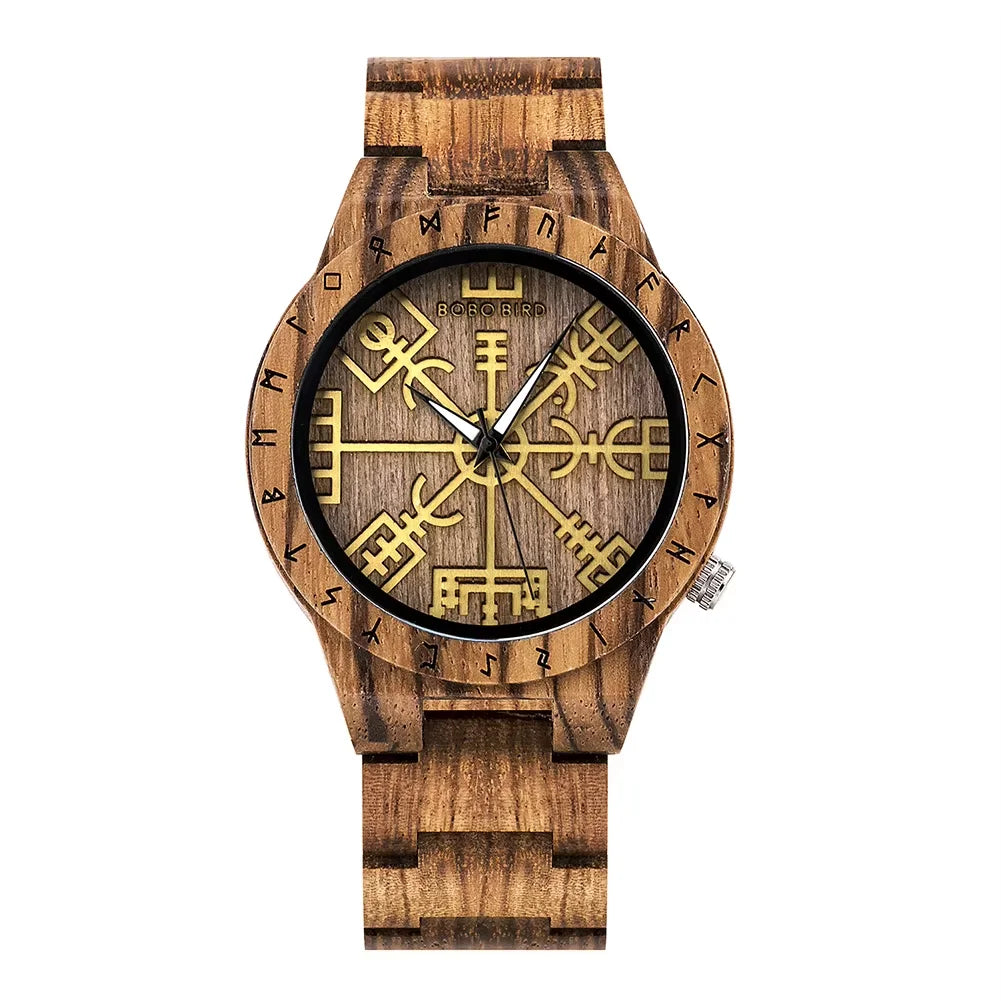 BOBO BIRD Wooden Watch Men Watches Luxury Retro Ebony Wristwatch Timepiece Compass Clock Customize Great Gift Box Reloj Hombre