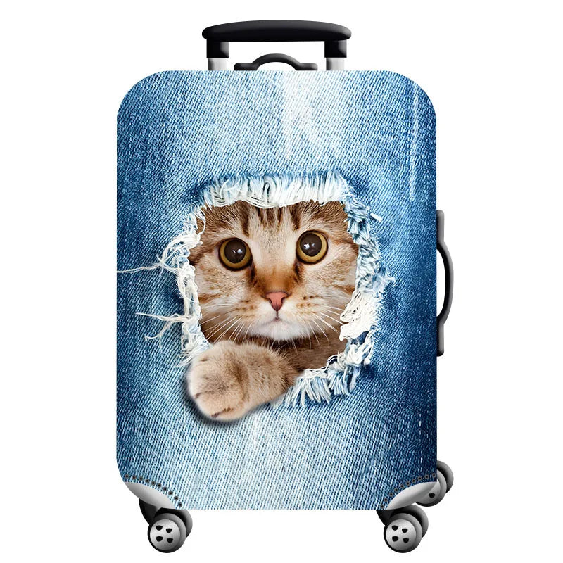 Thick Elastic World Map Luggage Protective Cover Zipper Suit for 18-32 Inch Bag Suitcase Covers Trolley Cover Travel Accessories