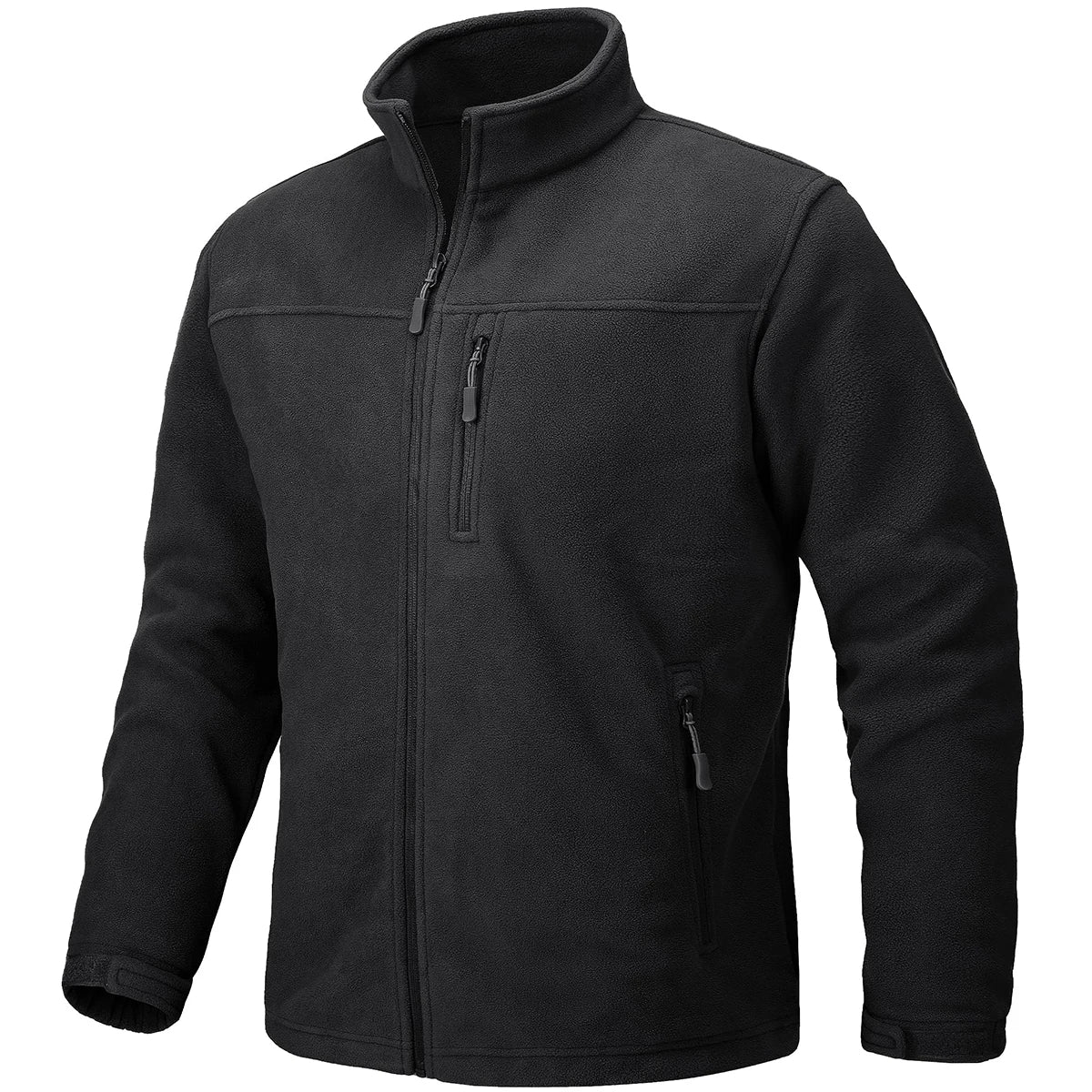 TACVASEN Men's Thermal Fleece Jacket Stand Collar Full Zip Windbreaker