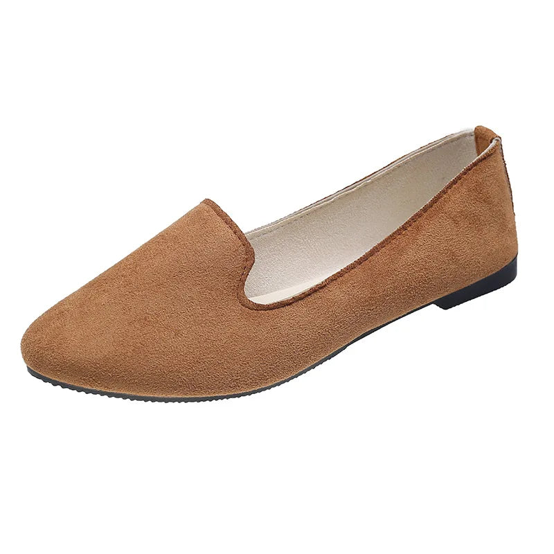 2025 Spring and Autumn Casual Women's Shoes Women's Flat Shoes Women in Candy-Colored Suede Work Shoes WSH2216
