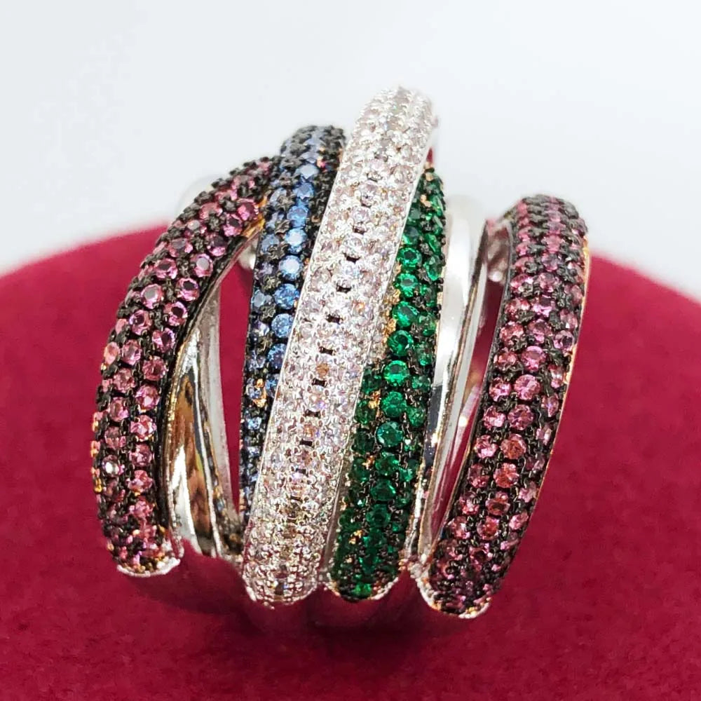 GODKI Monaco Design Luxury Statement Stackable Ring for Women Wedding Cubic Zircon Engagement Dubai Punk Bridal Top Finger Rings