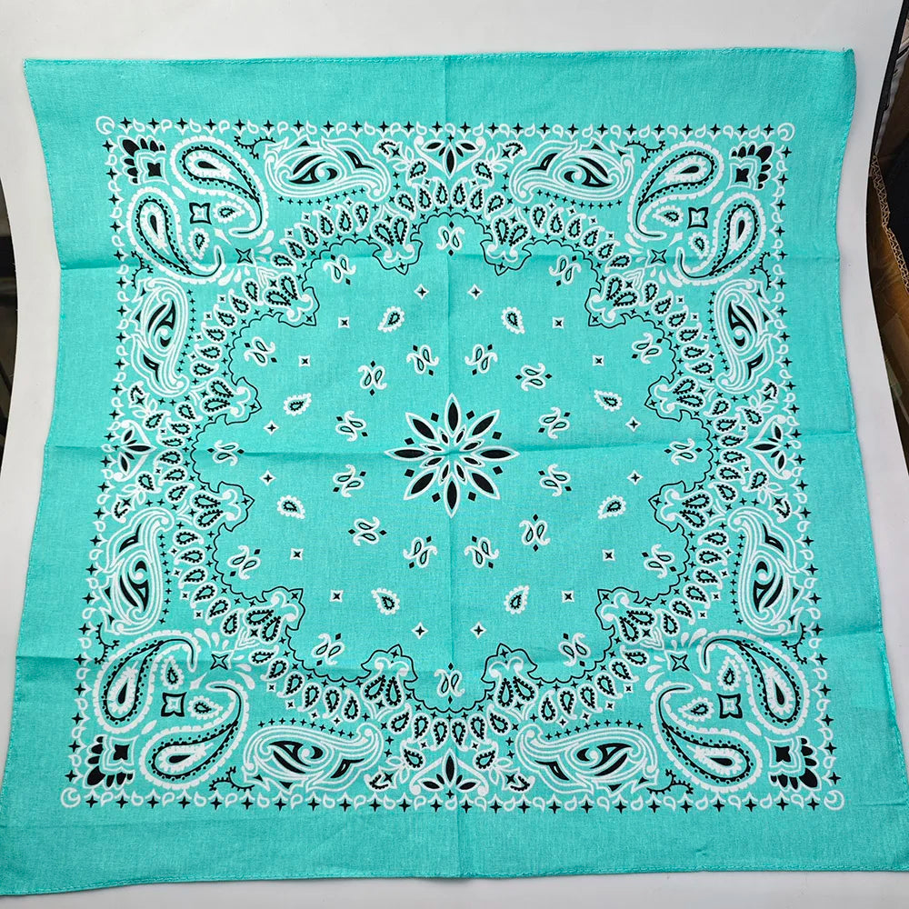 New Fashion Hip Hop 100% Cotton Bandana Square Scarf 55cm*55cm Black Red Paisley Headband Printed for Women/Men/Boys/Girls