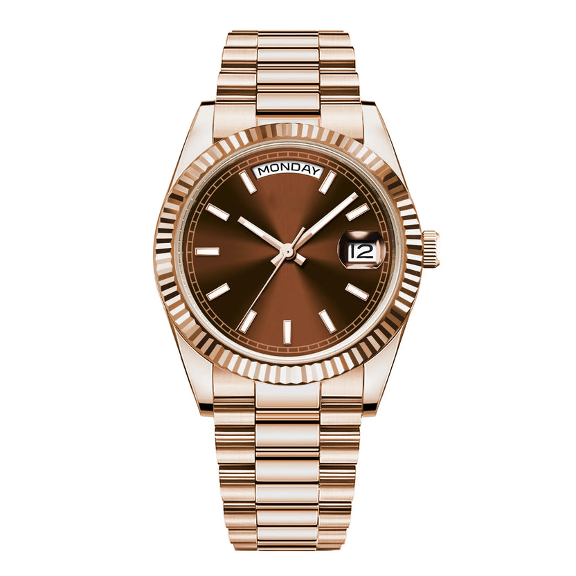 Męski zegarek mechaniczny 36/39 mm z nowym czarnym cyferblatem, luksusowy, mechanizm NH36/St1644, szkło szafirowe, wodoszczelność 10 BAR