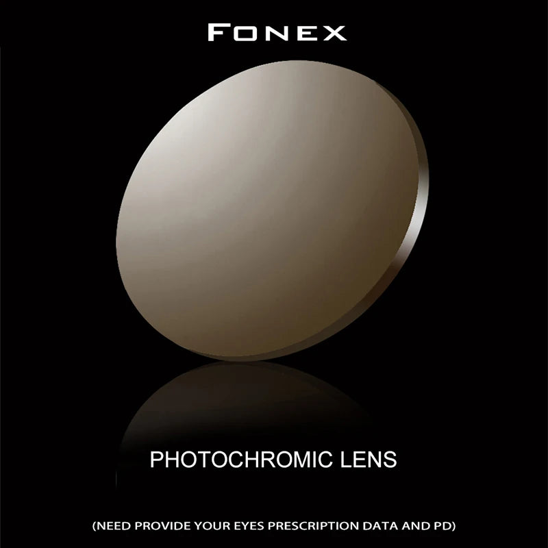 Lentes ópticas graduadas fotocromáticas personalizadas FONEX 1.56 1.61 1.67 de resina CR-39 asféricas para miopía y lentes de sol