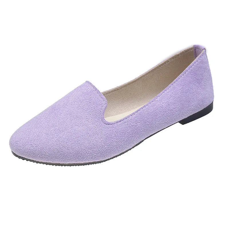 2025 Spring and Autumn Casual Women's Shoes Women's Flat Shoes Women in Candy-Colored Suede Work Shoes WSH2216